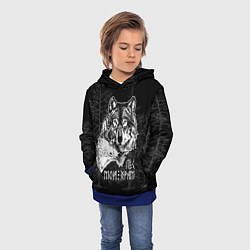 Толстовка-худи детская Лес - мой храм, цвет: 3D-синий — фото 2