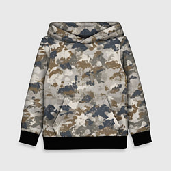 Толстовка-худи детская Светлый камуфляж, цвет: 3D-черный