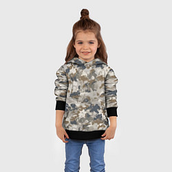 Толстовка-худи детская Светлый камуфляж, цвет: 3D-черный — фото 2