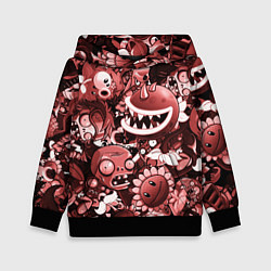 Толстовка-худи детская Растения против зомби в красном цвете, цвет: 3D-черный