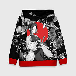 Толстовка-худи детская Шинобу Кочо бабочка - убийца демонов, цвет: 3D-красный