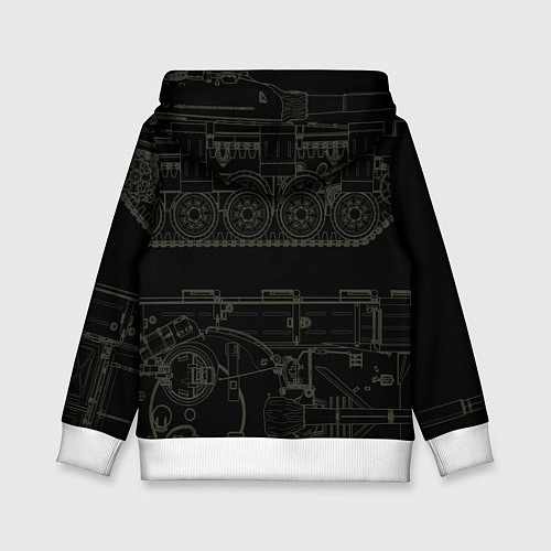 Детская толстовка Т-72 основной боевой танк / 3D-Белый – фото 2