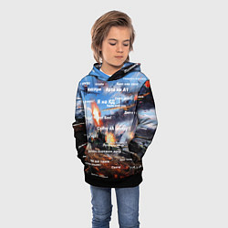Толстовка-худи детская Сленг геймеров танкистов, цвет: 3D-черный — фото 2