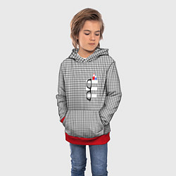 Толстовка-худи детская Черные очки висят на кармане, цвет: 3D-красный — фото 2