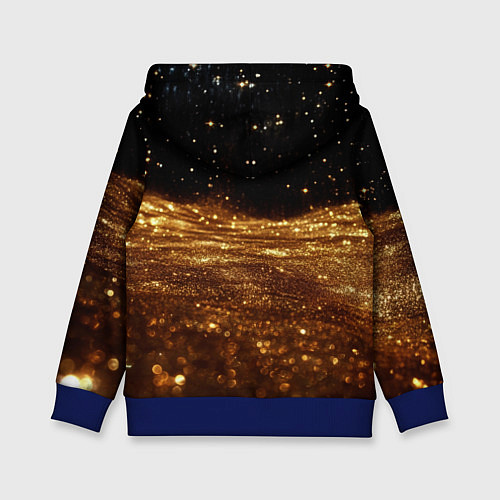 Детская толстовка Золотистые крупицы на черном / 3D-Синий – фото 2