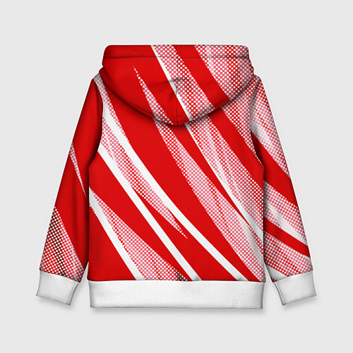 Детская толстовка Красно-белый абстракция с полосами / 3D-Белый – фото 2