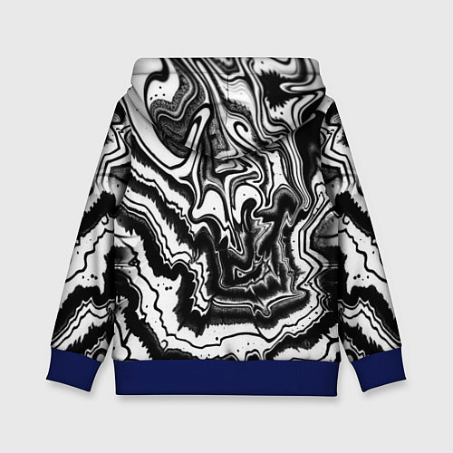 Детская толстовка Закрученные волны - чб абстракция / 3D-Синий – фото 2