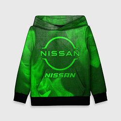Толстовка-худи детская Nissan - green gradient, цвет: 3D-черный
