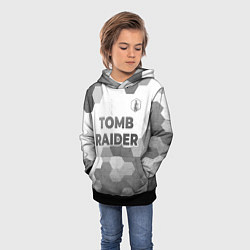 Толстовка-худи детская Tomb Raider - white gradient посередине, цвет: 3D-черный — фото 2
