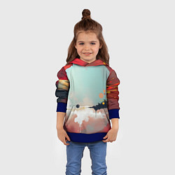 Толстовка-худи детская Сюрреалистичная абстракция, цвет: 3D-синий — фото 2