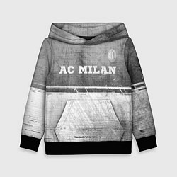 Толстовка-худи детская AC Milan - grey gradient посередине, цвет: 3D-черный