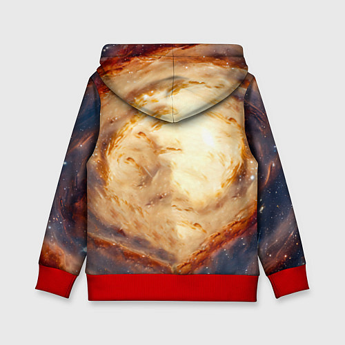 Детская толстовка Бассет-хаунд в космосе / 3D-Красный – фото 2