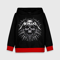 Толстовка-худи детская Metallica - a skull with roses and thorns, цвет: 3D-красный