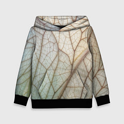 Толстовка-худи детская Прожилки листика, цвет: 3D-черный