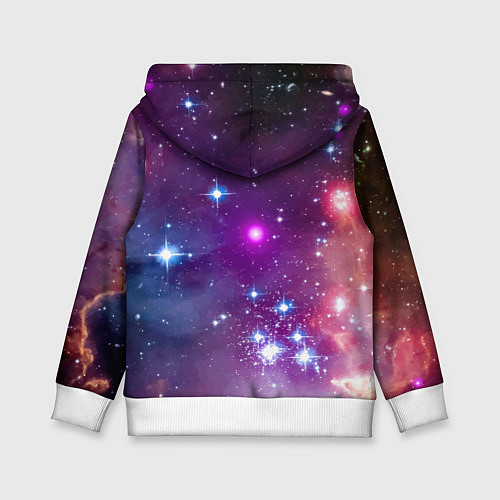 Детская толстовка Космонавт капибара в неоновом космосе / 3D-Белый – фото 2