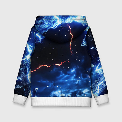 Детская толстовка Звезды и молнии в разломе плит / 3D-Белый – фото 2