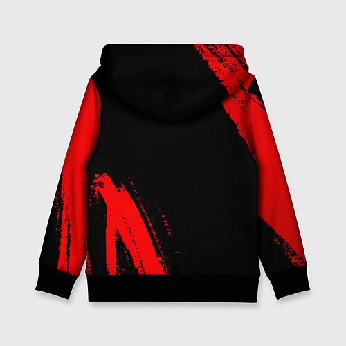 Детская толстовка Real Madrid - red gradient вертикально / 3D-Черный – фото 2
