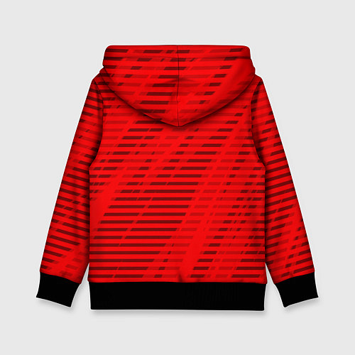 Детская толстовка Красный полосатый / 3D-Черный – фото 2