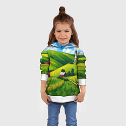 Толстовка-худи детская Русская деревенька, цвет: 3D-белый — фото 2