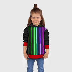 Толстовка-худи детская Neon lines, цвет: 3D-красный — фото 2