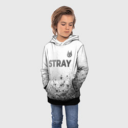 Толстовка-худи детская Stray - white gradient посередине, цвет: 3D-черный — фото 2