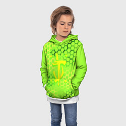 Толстовка-худи детская Doom кислотные соты лого, цвет: 3D-белый — фото 2