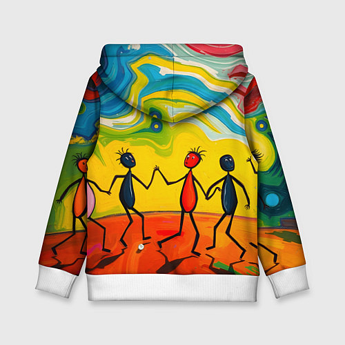 Детская толстовка Дружба человечков / 3D-Белый – фото 2