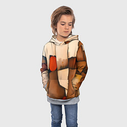 Толстовка-худи детская Фрагментированная композиция, цвет: 3D-меланж — фото 2