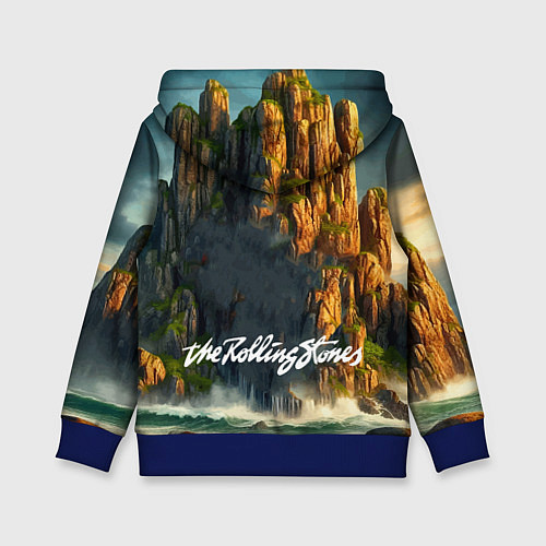 Детская толстовка Rolling Stones - sea rocks / 3D-Синий – фото 2
