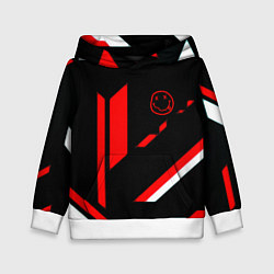 Толстовка-худи детская Nirvana текстура полосы, цвет: 3D-белый