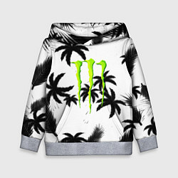Толстовка-худи детская Monster energy пальмы, цвет: 3D-меланж
