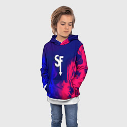 Толстовка-худи детская Sally face neon flame, цвет: 3D-белый — фото 2