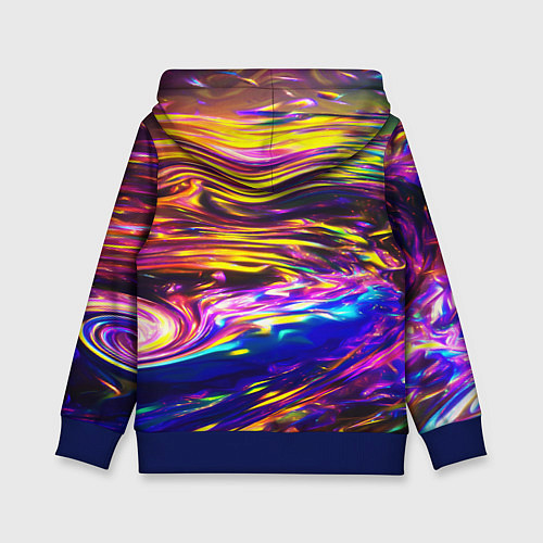 Детская толстовка Неоновые полосы текстура / 3D-Синий – фото 2