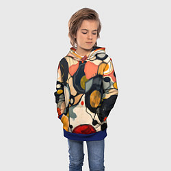 Толстовка-худи детская Абстракция с кругами и краской, цвет: 3D-синий — фото 2