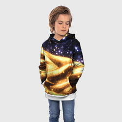 Толстовка-худи детская Золотая текстура и синее небо, цвет: 3D-белый — фото 2