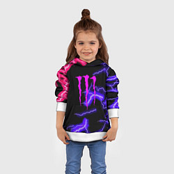 Толстовка-худи детская Monster energy неоновый шторм, цвет: 3D-белый — фото 2