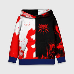 Толстовка-худи детская Ведьмак огненный, цвет: 3D-синий