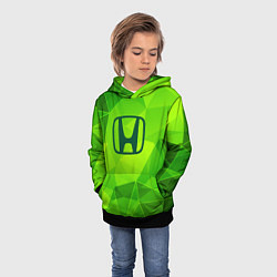 Толстовка-худи детская Honda green poly, цвет: 3D-черный — фото 2