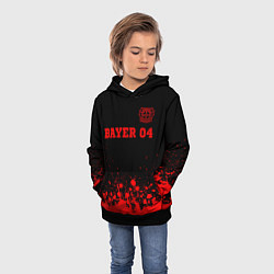 Толстовка-худи детская Bayer 04 - red gradient посередине, цвет: 3D-черный — фото 2