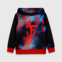 Толстовка-худи детская Doom космическая абстракция, цвет: 3D-красный