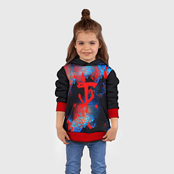 Толстовка-худи детская Doom космическая абстракция, цвет: 3D-красный — фото 2