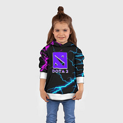Толстовка-худи детская Dota неоновый шторм, цвет: 3D-белый — фото 2