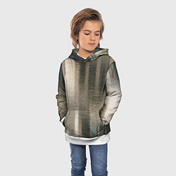 Толстовка-худи детская Размытые серо-бежевые полосы, цвет: 3D-белый — фото 2