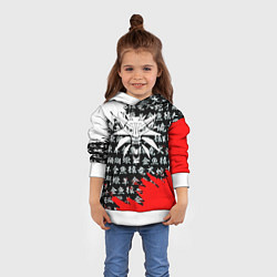 Толстовка-худи детская Ведьмак япония краски, цвет: 3D-белый — фото 2