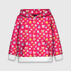 Толстовка-худи детская Skzoo pattern pink, цвет: 3D-белый