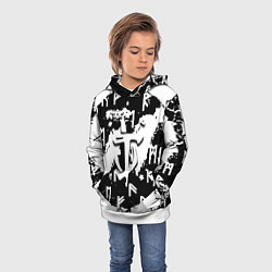 Толстовка-худи детская Doom символы краски, цвет: 3D-белый — фото 2