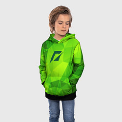 Толстовка-худи детская Need for Speed green poly, цвет: 3D-черный — фото 2