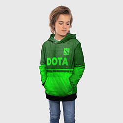 Толстовка-худи детская Dota - green gradient посередине, цвет: 3D-черный — фото 2