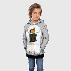 Толстовка-худи детская Чиловый парень - свидетель мем, цвет: 3D-черный — фото 2