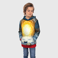 Толстовка-худи детская Шайбы в лесу, цвет: 3D-красный — фото 2